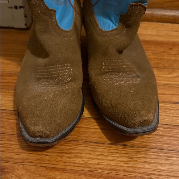 Durango Blue and Brown Leather Cowboy Boots Woman 7 - Picture 2 of 8